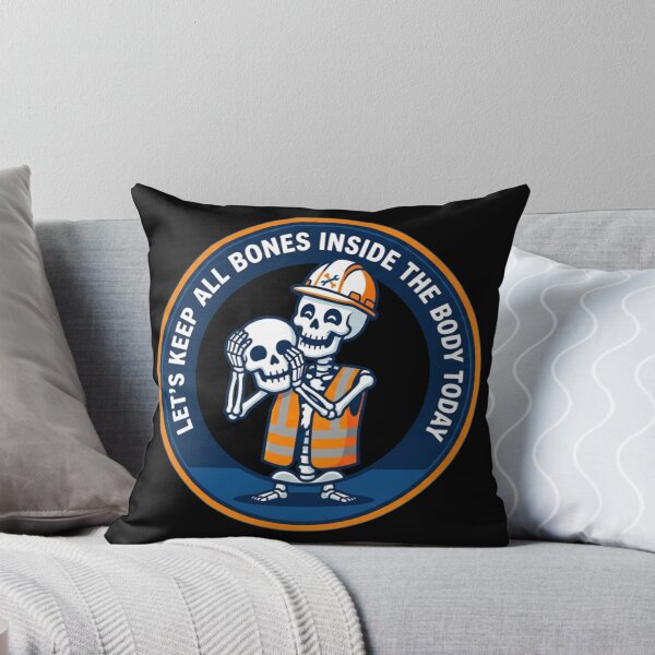 Item preview, Let's Keep All Bones Inside The Body Today Funny Construction Worker Skeleton designed and sold by Zest_Canvas.