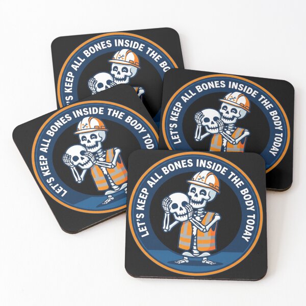 Item preview, Let's Keep All Bones Inside The Body Today Funny Construction Worker Skeleton designed and sold by Zest_Canvas.