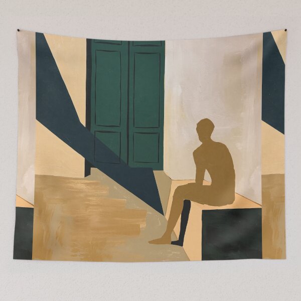 Item preview, Minimalist Seated Silhouette Art Print designed and sold by Moodzu.