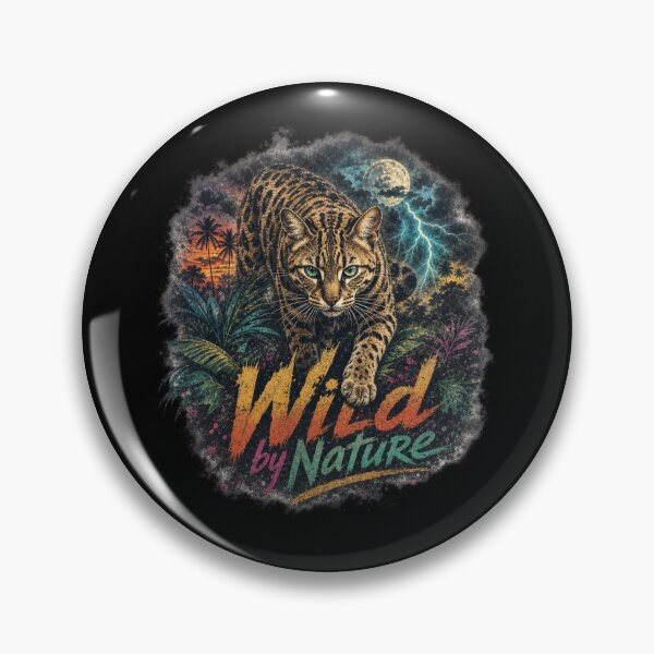 Item preview, Wild by Nature – Tropical Bengal cat with lightning bolt designed and sold by Bengoer18.