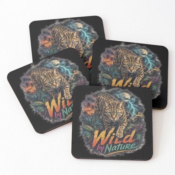 Item preview, Wild by Nature – Tropical Bengal cat with lightning bolt designed and sold by Bengoer18.