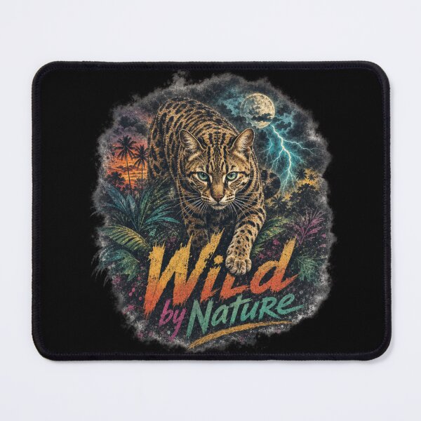 Item preview, Wild by Nature – Tropical Bengal cat with lightning bolt designed and sold by Bengoer18.