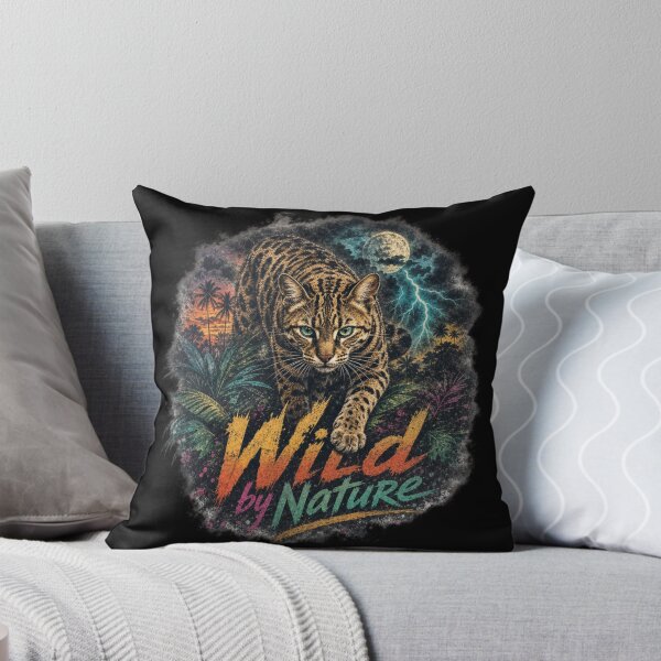Item preview, Wild by Nature – Tropical Bengal cat with lightning bolt designed and sold by Bengoer18.