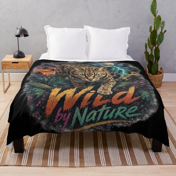 Item preview, Wild by Nature – Tropical Bengal cat with lightning bolt designed and sold by Bengoer18.