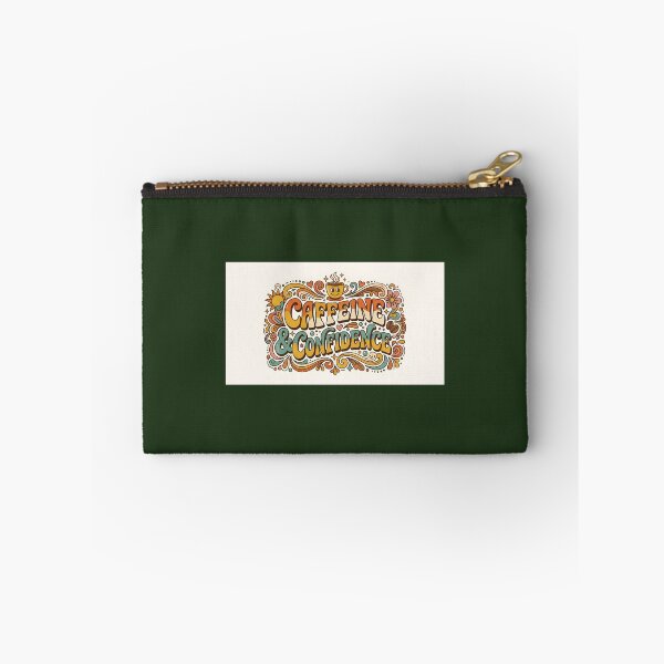 Item preview, Caffeine and Confidence Retro Groovy Coffee Lovers Design designed and sold by eihabo.