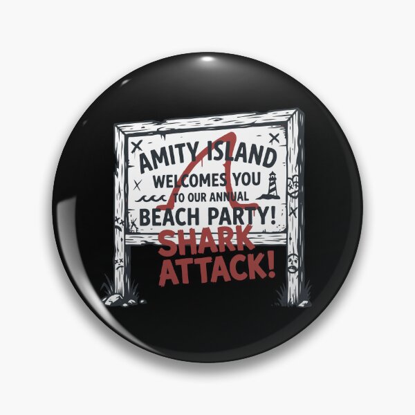Item preview, Amity Island Beach Party Shark Attack Vintage Sign designed and sold by Brexmore3.
