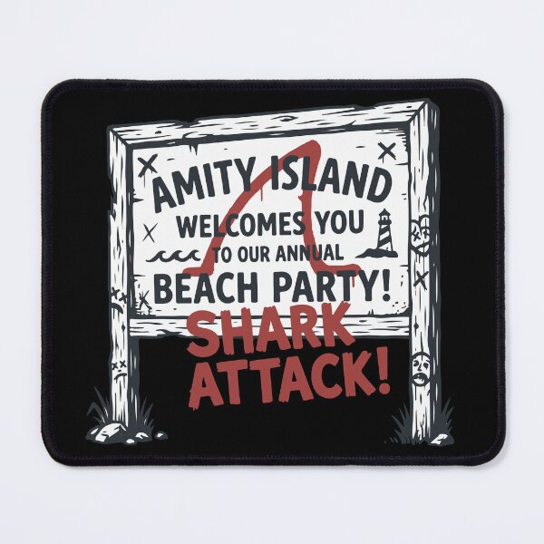 Item preview, Amity Island Beach Party Shark Attack Vintage Sign designed and sold by Brexmore3.