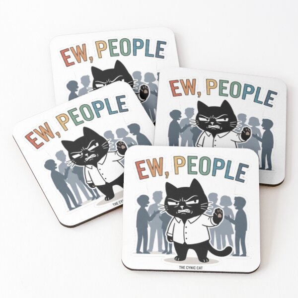 Item preview, Cynical Black Cat - "Ew, People" designed and sold by Gabzerinho.