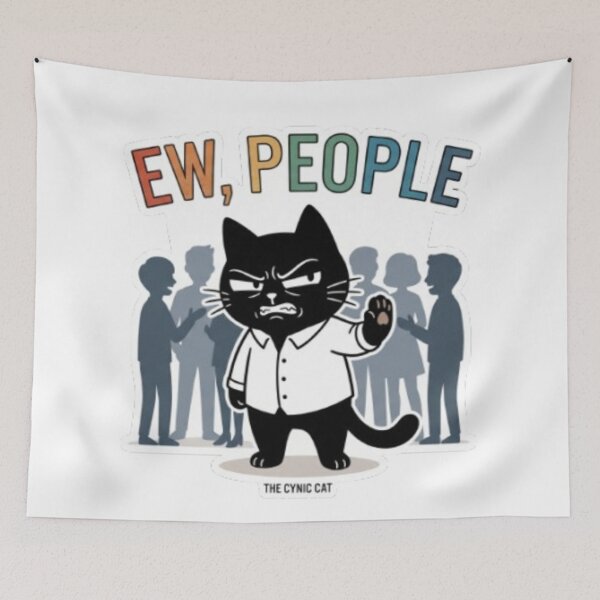 Item preview, Cynical Black Cat - "Ew, People" designed and sold by Gabzerinho.