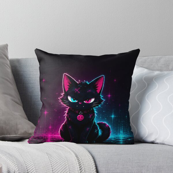Item preview, Pet Chaos: Neon Cat I – Glowing Cyberpunk Cat Art designed and sold by Naikollection.