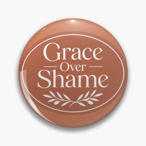 Item preview, Grace Over Shame – Oval Christian Encouragement Sticker designed and sold by The Digital Compass.