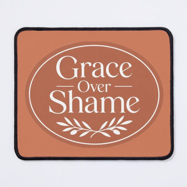 Item preview, Grace Over Shame – Oval Christian Encouragement Sticker designed and sold by The Digital Compass.