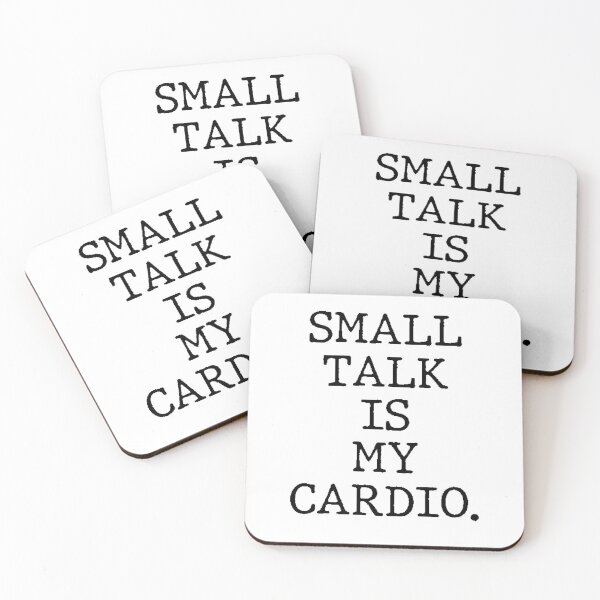 Item preview, Text Typography Small talk is my cardio. Awkward Social Humor designed and sold by TypeboldStudio.