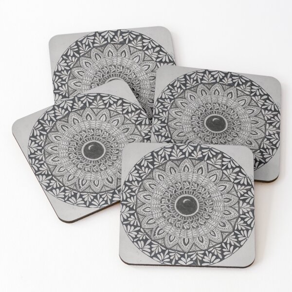 Item preview, mandala with black color pen on white background designed and sold by rareravings.