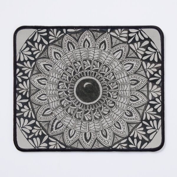 Item preview, mandala with black color pen on white background designed and sold by rareravings.