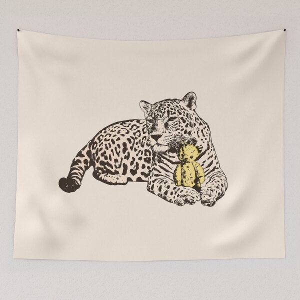 Item preview, Everybody Needs Somebody - Sepia Jaguar with Teddy Bear designed and sold by LittleMissTyne.