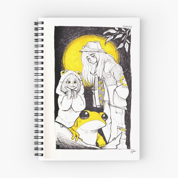 Item preview, Milo and Sophie Yellow Frog Inktober 2025 designed and sold by KrowKami.