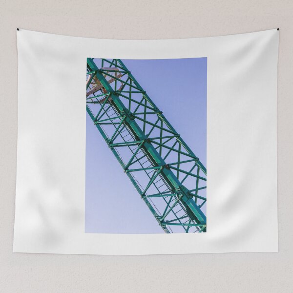 Item preview, Green Crane Arm and Metal Construction Structure Against Clear Blue Sky, Industrial Engineering Detail designed and sold by Nmallia.