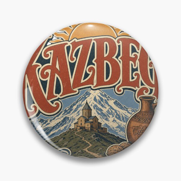 Item preview, Kazbegi Georgia Vintage Type Emblem Travel Art designed and sold by VisualArtsOasis.