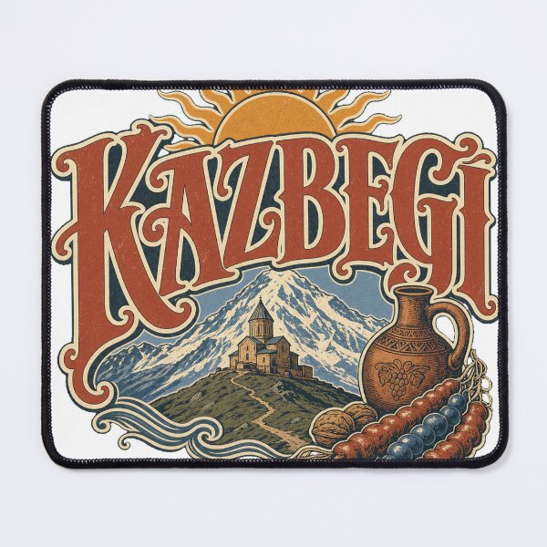 Item preview, Kazbegi Georgia Vintage Type Emblem Travel Art designed and sold by VisualArtsOasis.