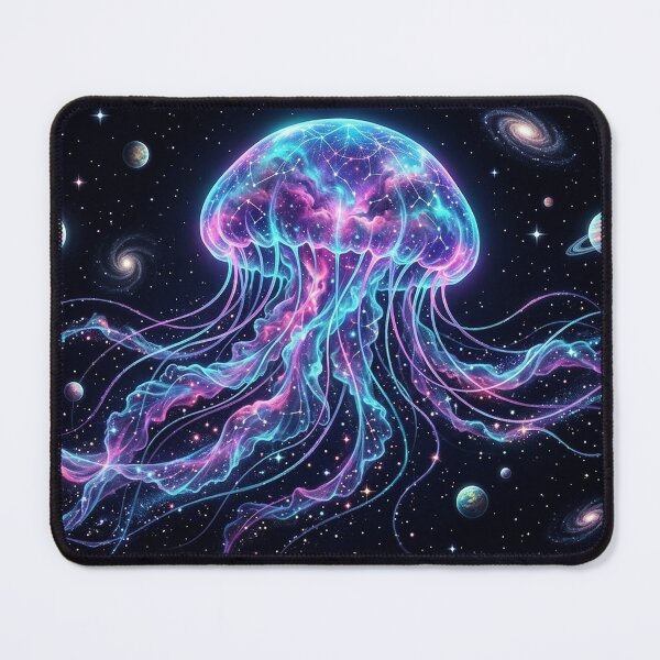 Item preview, Cosmic Jellyfish — Bioluminescent Nebula Creature Floating Through Galaxies | Space Art designed and sold by RoyArt0.