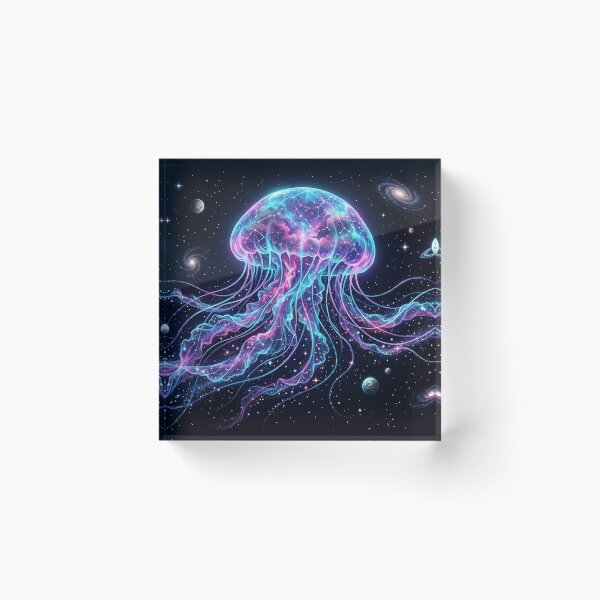 Item preview, Cosmic Jellyfish — Bioluminescent Nebula Creature Floating Through Galaxies | Space Art designed and sold by RoyArt0.