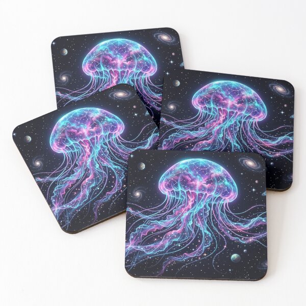 Item preview, Cosmic Jellyfish — Bioluminescent Nebula Creature Floating Through Galaxies | Space Art designed and sold by RoyArt0.