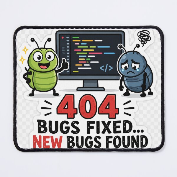 Item preview, 404 Bugs Fixed New Bugs Found designed and sold by CodePaws Creations.