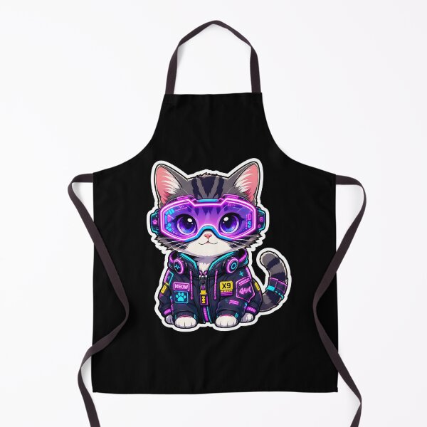 Item preview, Neon Goggles Cat Cute Futuristic Cyber Kitten Sticker designed and sold by crazyhome.
