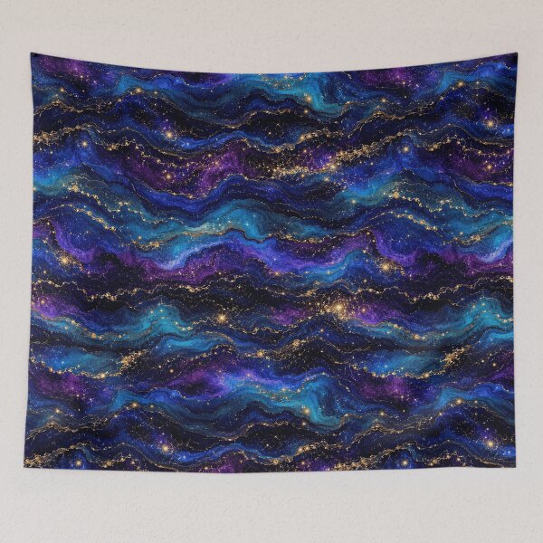 Item preview, Purple Golden Nebula Horizontal Print designed and sold by Inkworksbyshery.