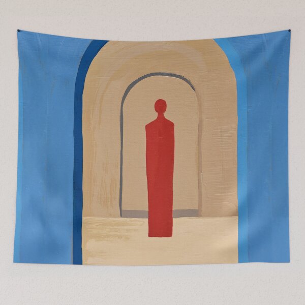 Item preview, Crimson Sentinel Architectural Poster designed and sold by Moodzu.