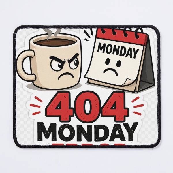 Item preview, 404 Monday Error Funny Sticker designed and sold by CodePaws Creations.