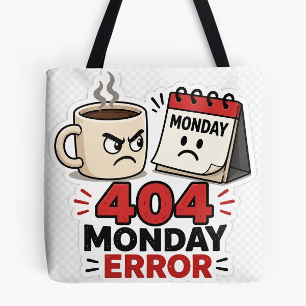 Item preview, 404 Monday Error Funny Sticker designed and sold by CodePaws Creations.