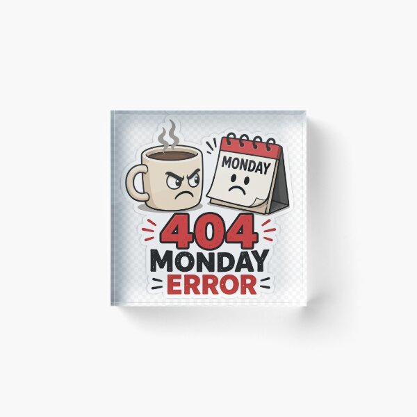 Item preview, 404 Monday Error Funny Sticker designed and sold by CodePaws Creations.