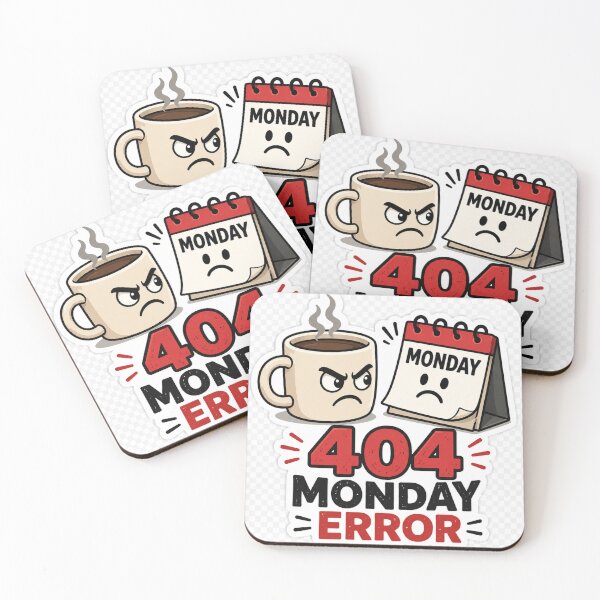 Item preview, 404 Monday Error Funny Sticker designed and sold by CodePaws Creations.