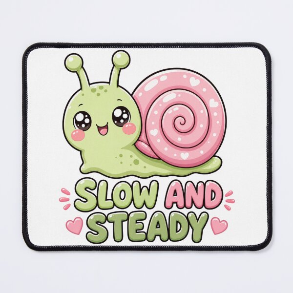 Item preview, Slow and Steady Sweet Kawaii Snail designed and sold by BoosterShop.