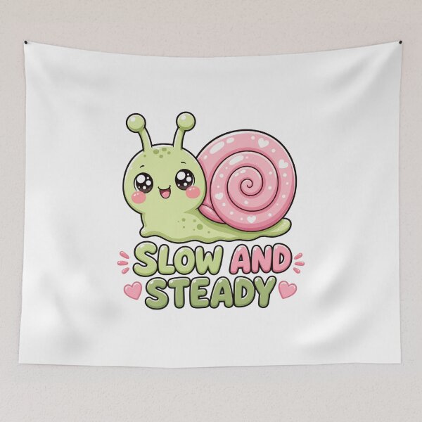 Item preview, Slow and Steady Sweet Kawaii Snail designed and sold by BoosterShop.