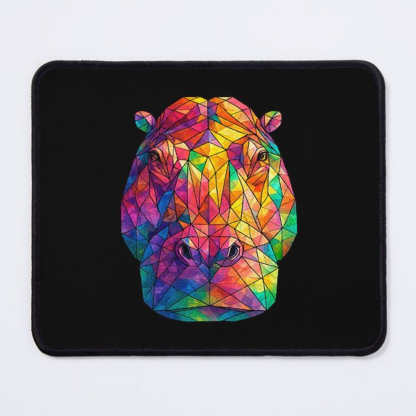 Item preview, Colorful Geometric Hippopotamus Watercolor Art | Rainbow Hippo Polygon Animal Illustration | Modern Wildlife Wall Art Gift designed and sold by Geometric Art..