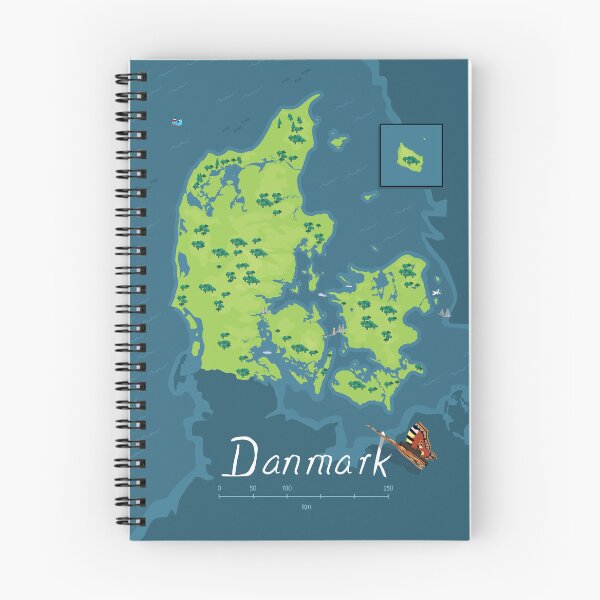 Item preview, Map of Denmark with national butterfly designed and sold by freddoesart.