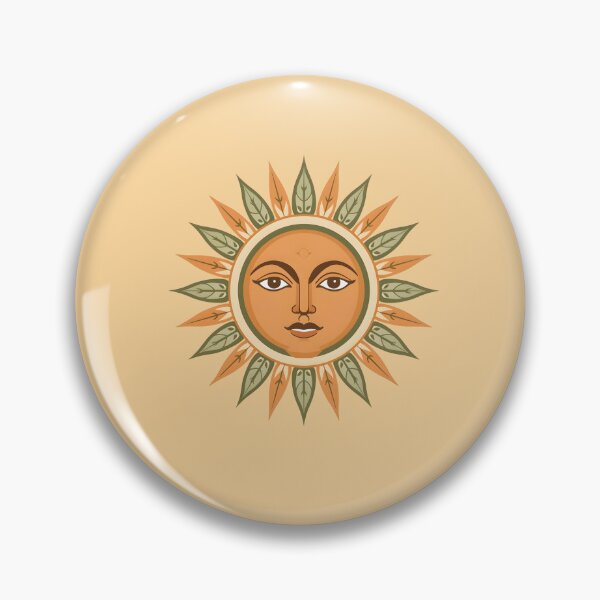 Item preview, Boho Celestial Sun Face Terracotta Sage Green Vector Art designed and sold by crazyhome.