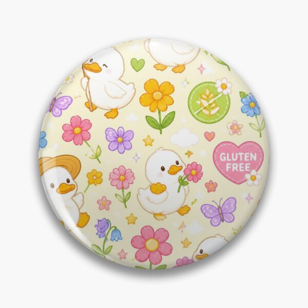 Item preview, Cute Gluten Free Duck Pattern | Kawaii Ducklings, Flowers & Coeliac Friendly Design designed and sold by My Gluten Free Life UK.