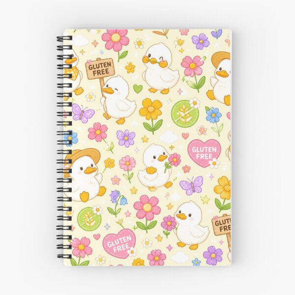 Item preview, Cute Gluten Free Duck Pattern | Kawaii Ducklings, Flowers & Coeliac Friendly Design designed and sold by My Gluten Free Life UK.