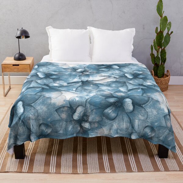 Item preview, Abstract Indigo Floral Blossom Print designed and sold by Jyoti Digital Artist.