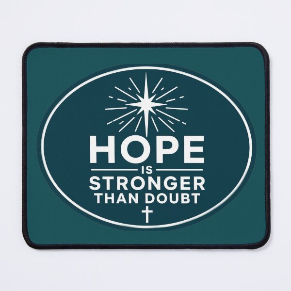 Item preview, Hope Is Stronger Than Doubt – Oval Christian Encouragement Sticker designed and sold by The Digital Compass.