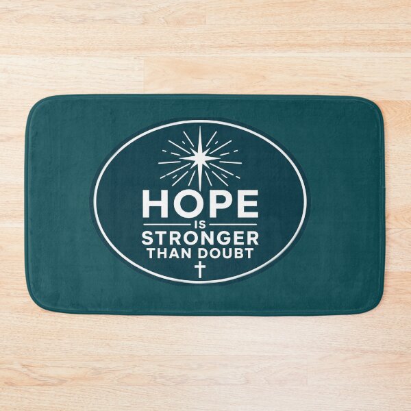 Item preview, Hope Is Stronger Than Doubt – Oval Christian Encouragement Sticker designed and sold by The Digital Compass.