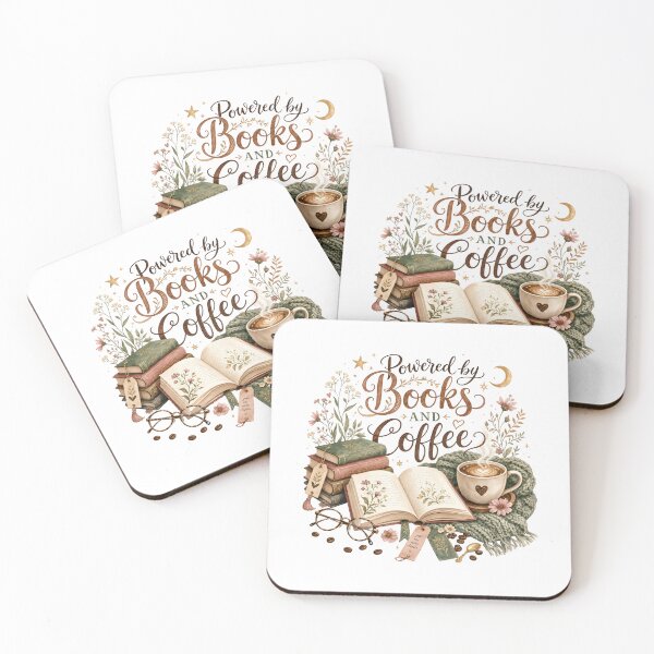 Item preview, Books and Coffee designed and sold by Whimsy Petal and Co..