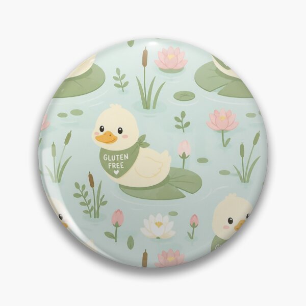 Item preview, Cute Gluten Free Duck Pond Pattern | Kawaii Ducks, Water Lilies & Coeliac Gift designed and sold by My Gluten Free Life UK.