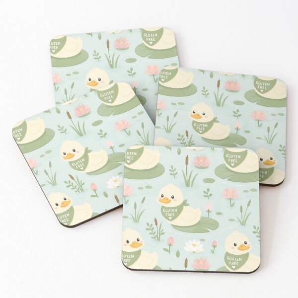 Item preview, Cute Gluten Free Duck Pond Pattern | Kawaii Ducks, Water Lilies & Coeliac Gift designed and sold by My Gluten Free Life UK.