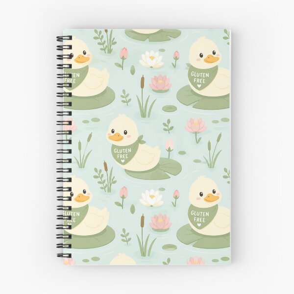 Item preview, Cute Gluten Free Duck Pond Pattern | Kawaii Ducks, Water Lilies & Coeliac Gift designed and sold by My Gluten Free Life UK.