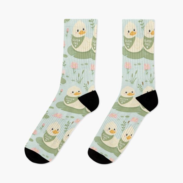 Item preview, Cute Gluten Free Duck Pond Pattern | Kawaii Ducks, Water Lilies & Coeliac Gift designed and sold by My Gluten Free Life UK.